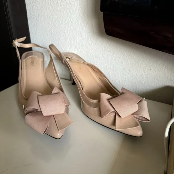 J.Renee Tan Slingback Heels with Bow Detail - Picture 3 of 7